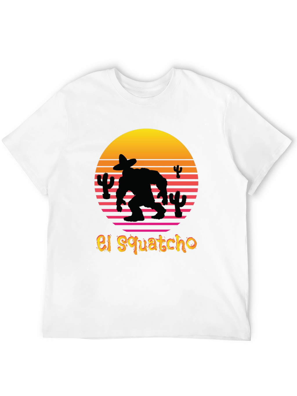 El Squatcho T-Shirt - Retro Sunset Sasquatch Tee