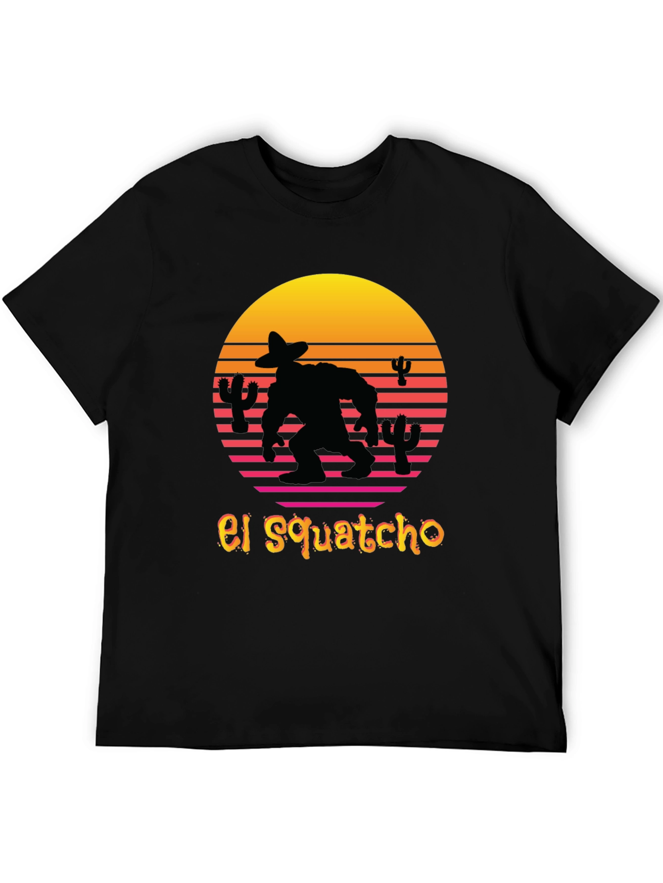 El Squatcho T-Shirt - Retro Sunset Sasquatch Tee