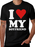 I Love My Boyfriend Black T-Shirt