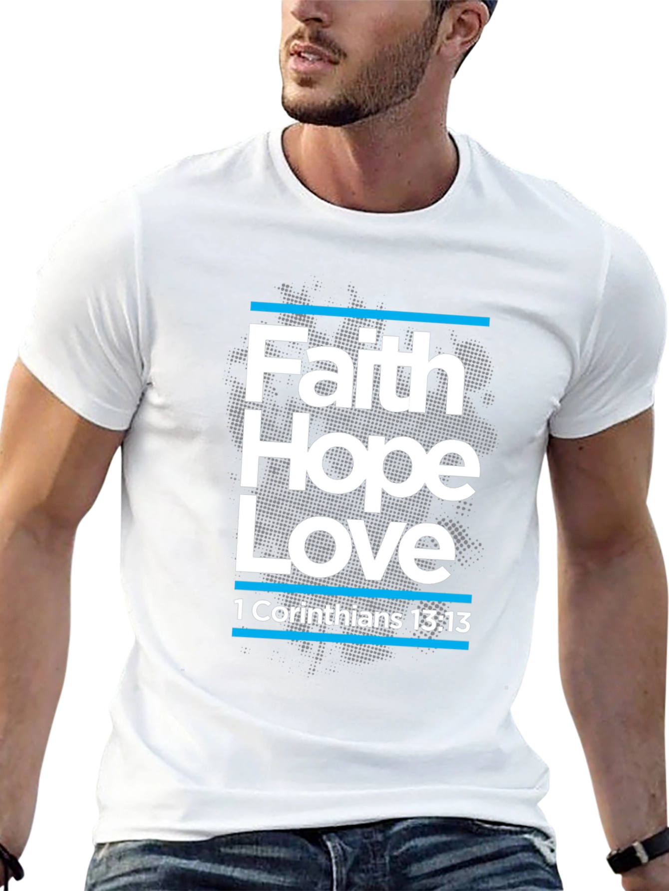 Faith Hope Love T-Shirt Christian Bible Verse