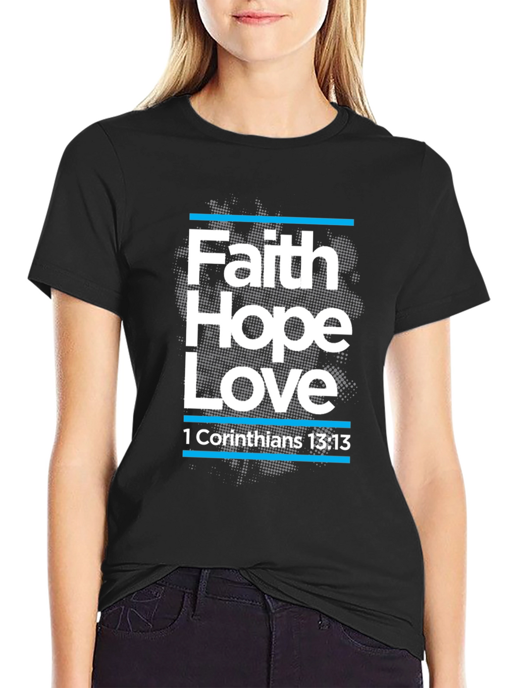 Faith Hope Love T-Shirt Christian Bible Verse