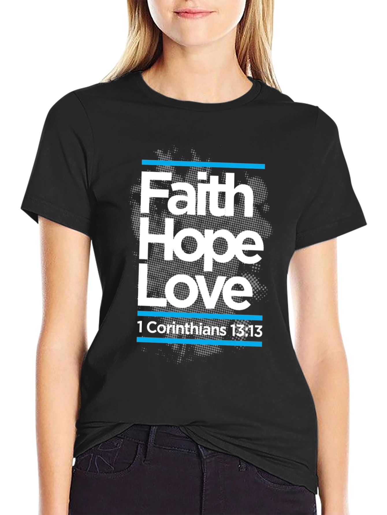 Faith Hope Love T-Shirt Christian Bible Verse