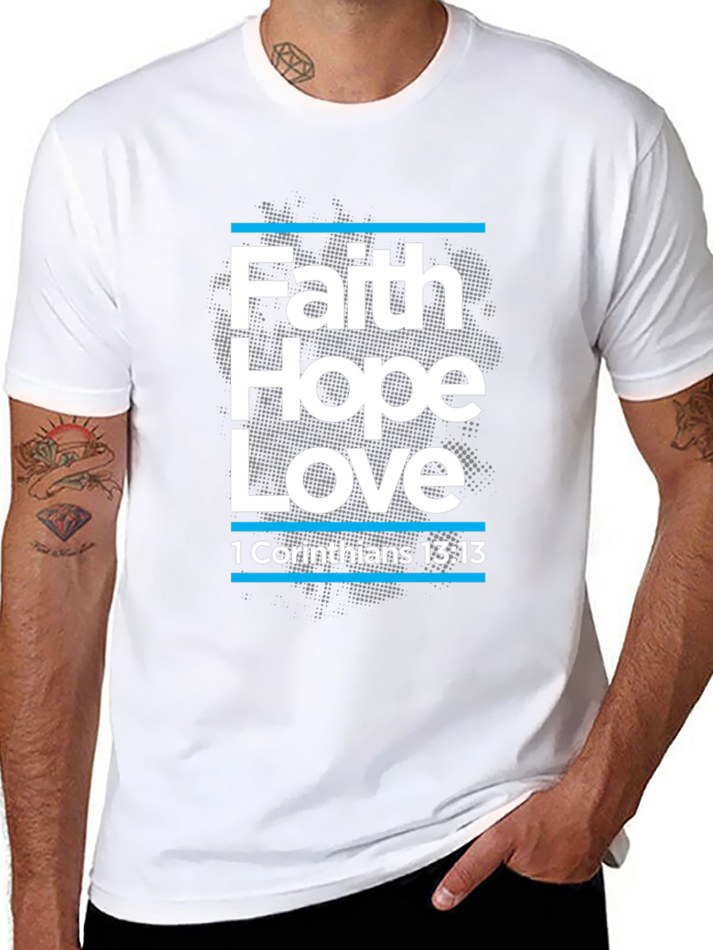 Faith Hope Love T-Shirt Christian Bible Verse