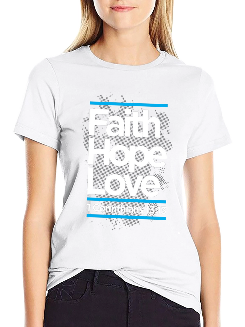 Faith Hope Love T-Shirt Christian Bible Verse