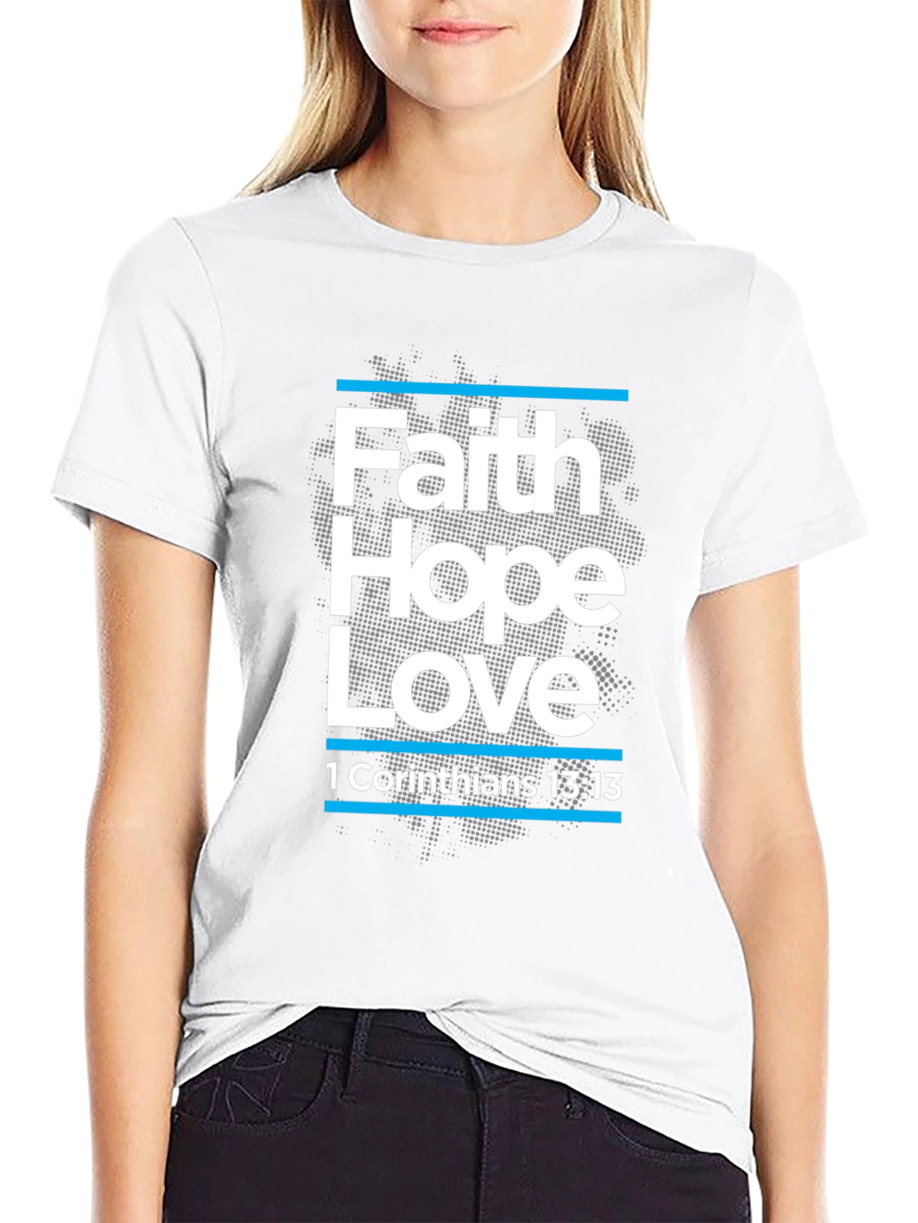 Faith Hope Love T-Shirt Christian Bible Verse