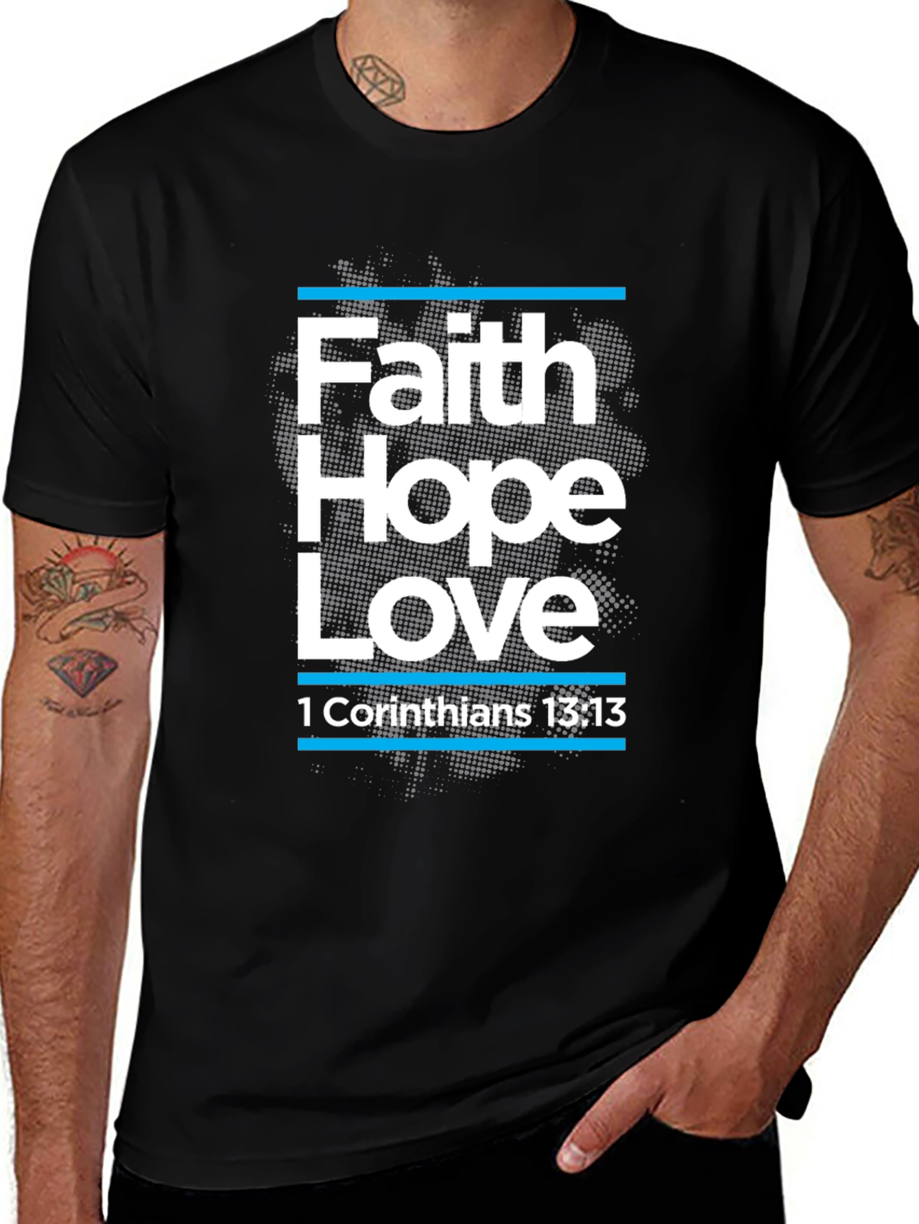 Faith Hope Love T-Shirt Christian Bible Verse