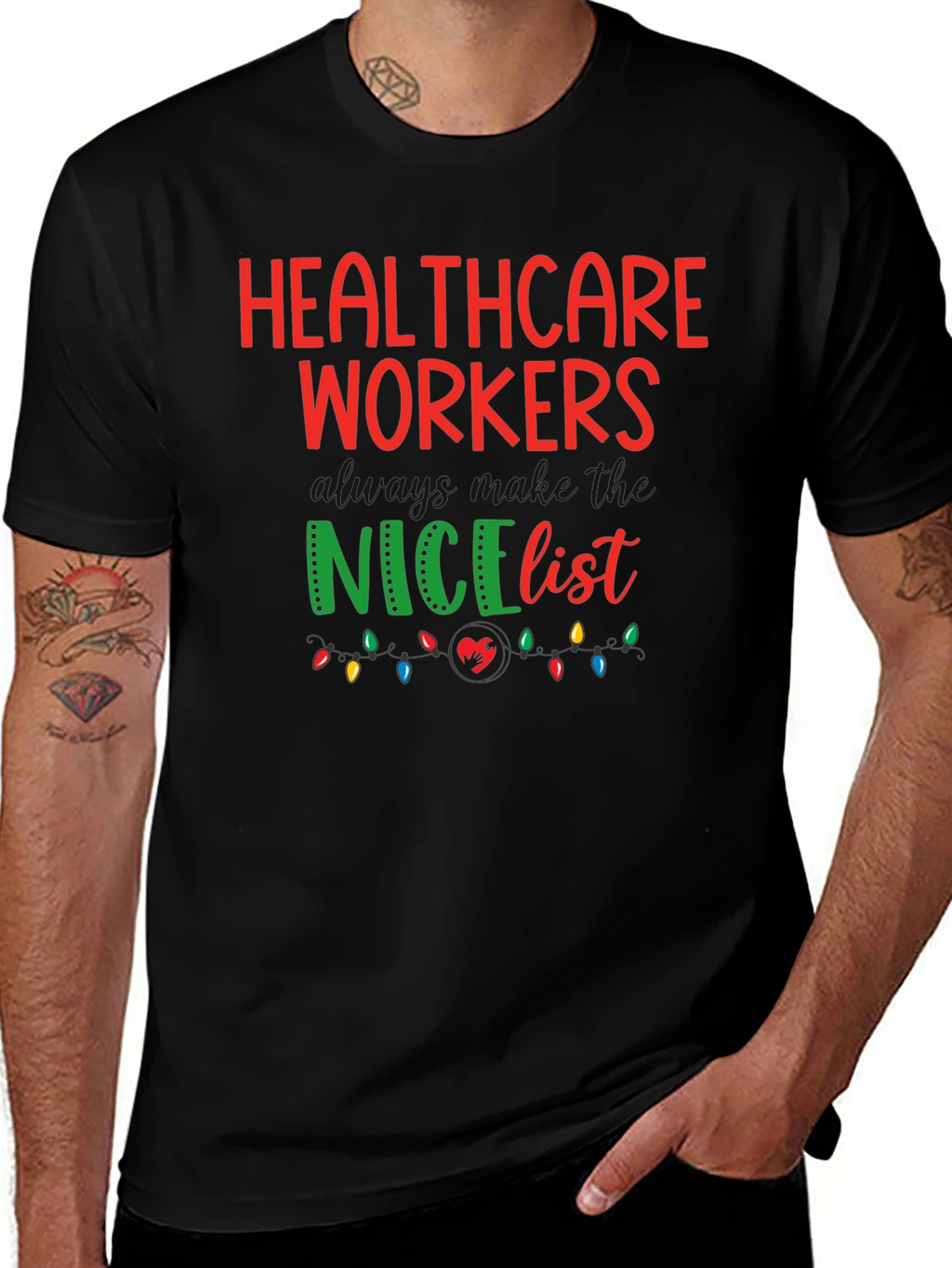 Healthcare Workers Nice List Graphic Tee