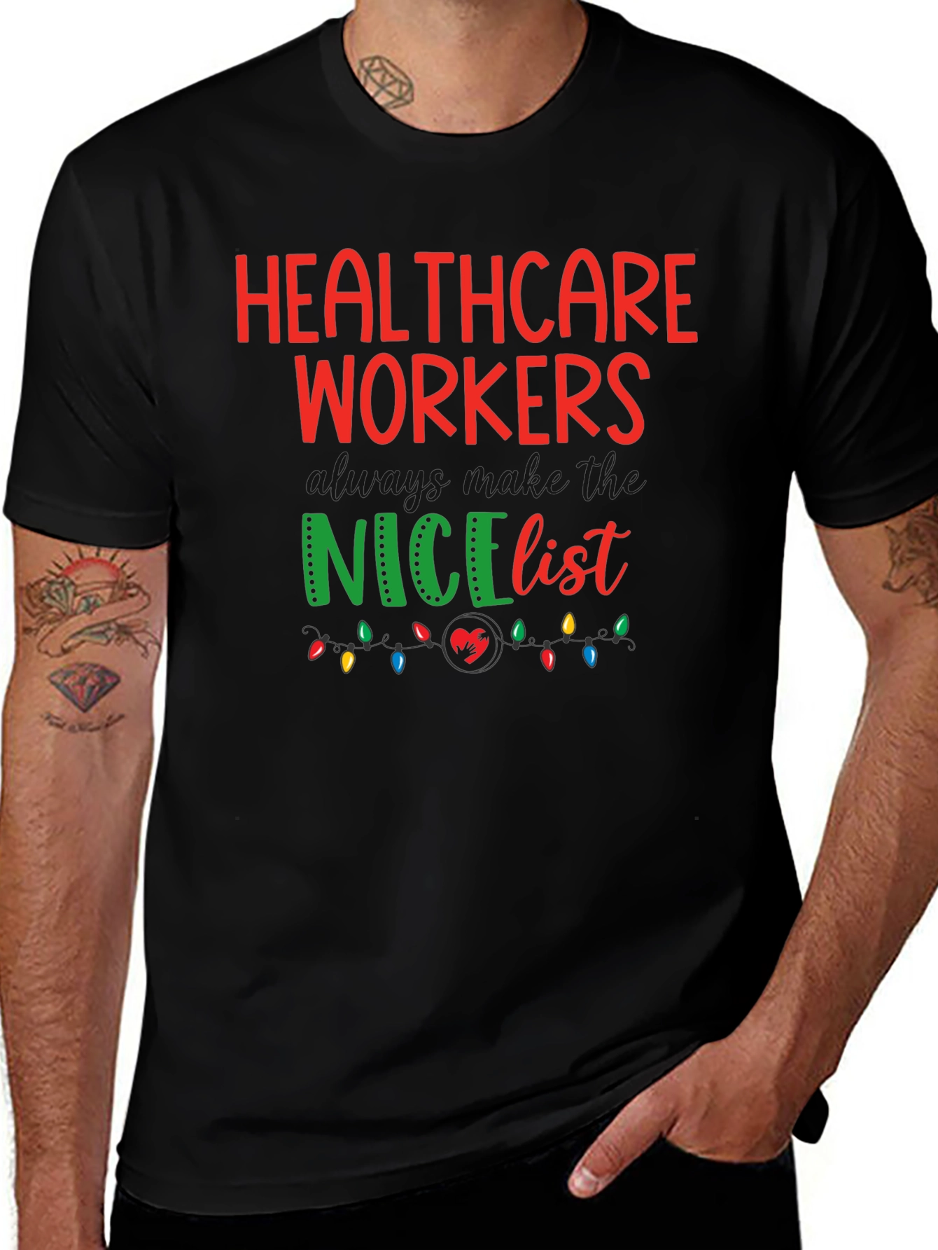 Healthcare Workers Nice List Graphic Tee