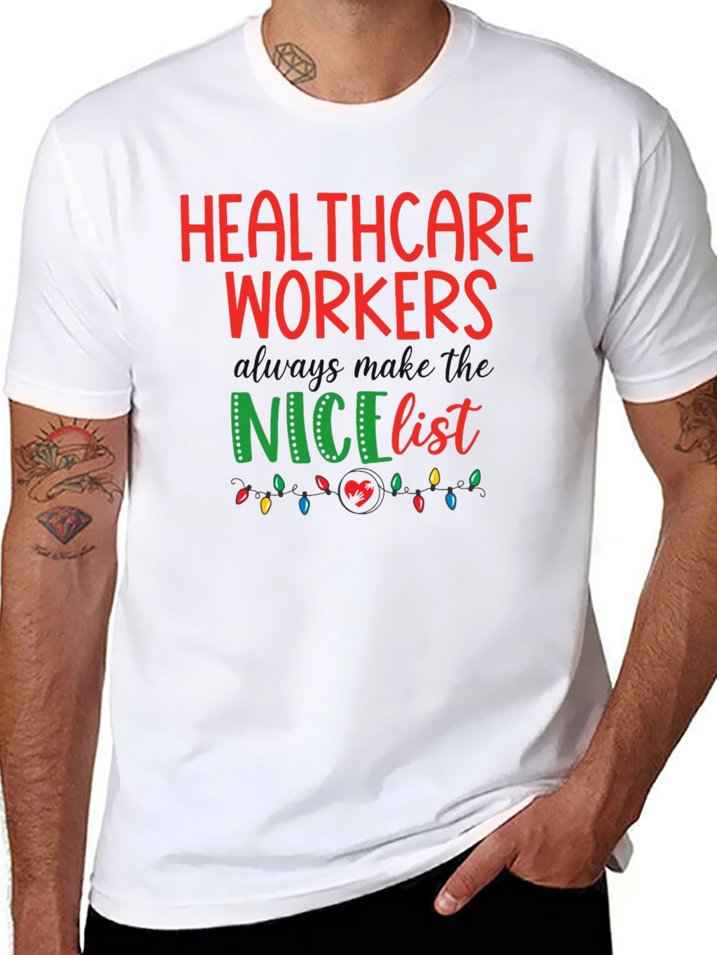 Healthcare Workers Nice List Graphic Tee