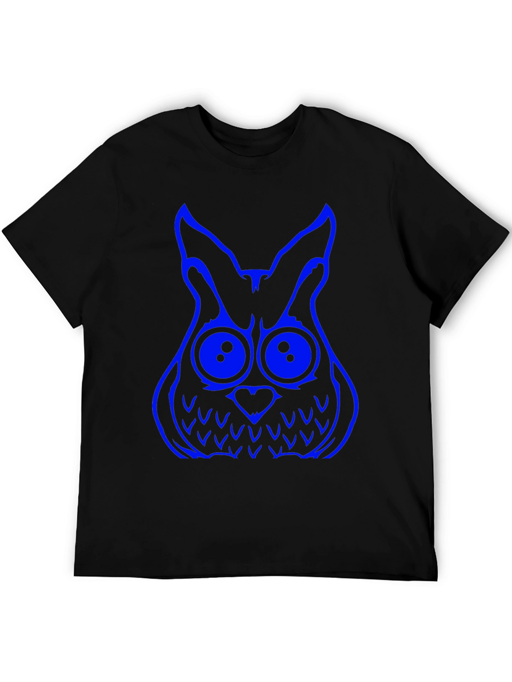 Cool Owl Graphic Tee - Black Cotton T-Shirt