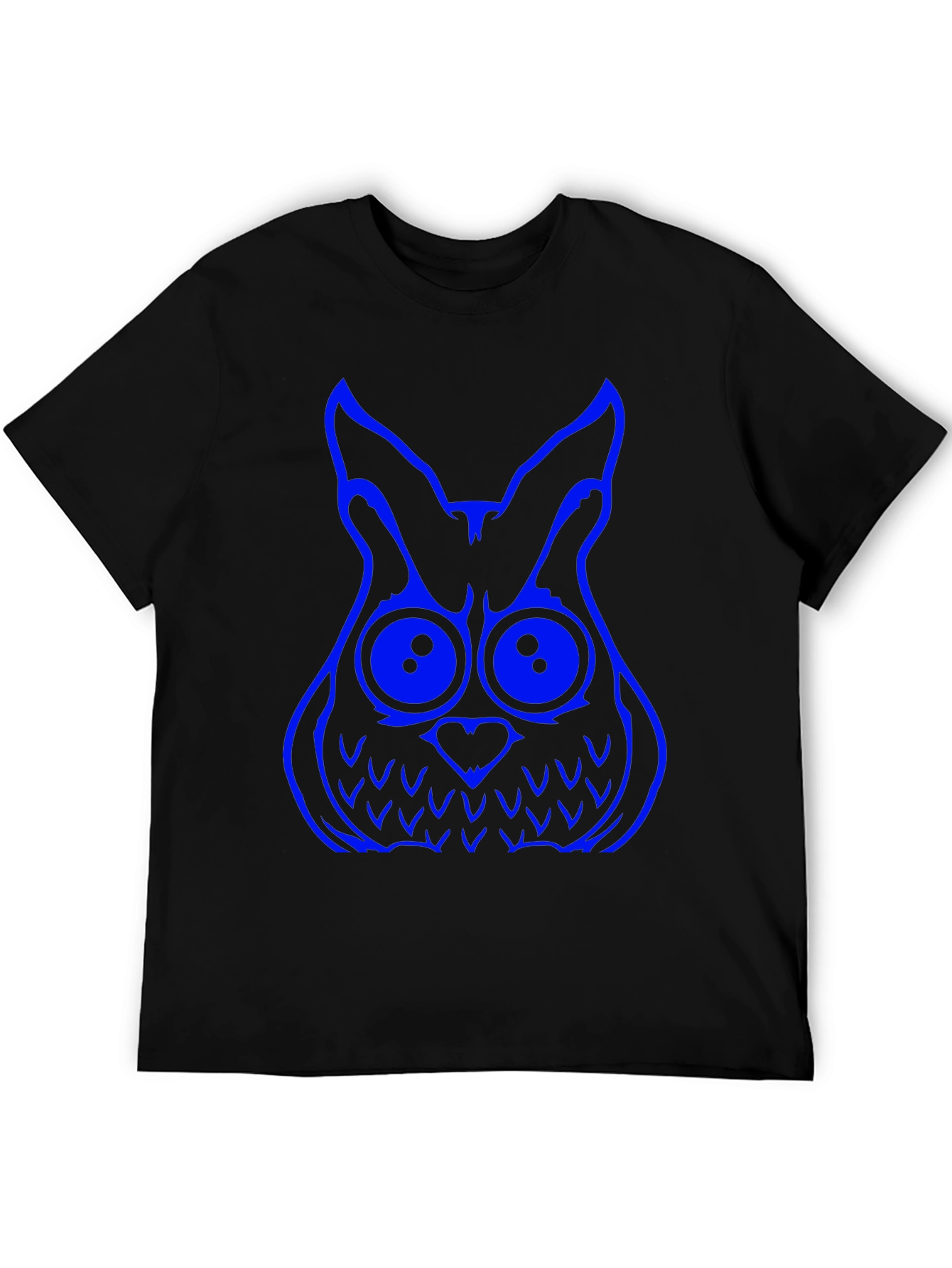 Cool Owl Graphic Tee - Black Cotton T-Shirt
