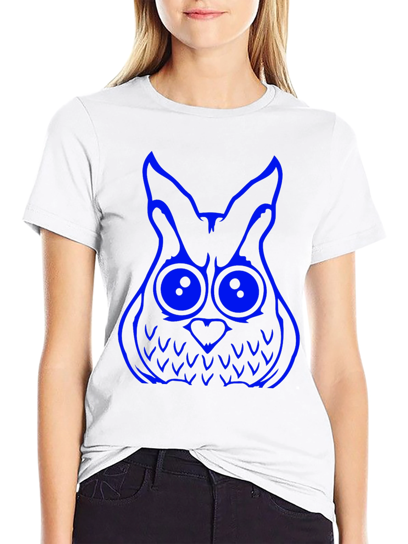 Cool Owl Graphic Tee - Black Cotton T-Shirt