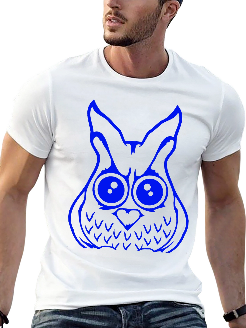Cool Owl Graphic Tee - Black Cotton T-Shirt