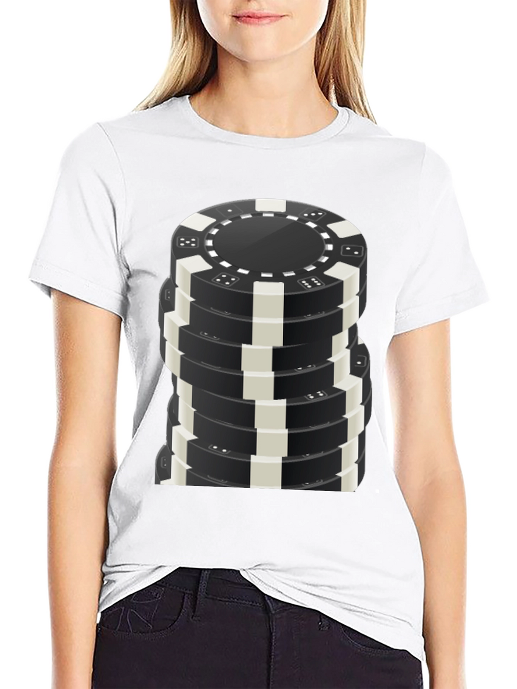 Poker Chip Stack Graphic Tee - Casino Night T-Shirt
