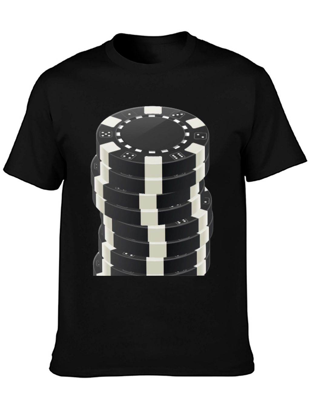 Poker Chip Stack Graphic Tee - Casino Night T-Shirt