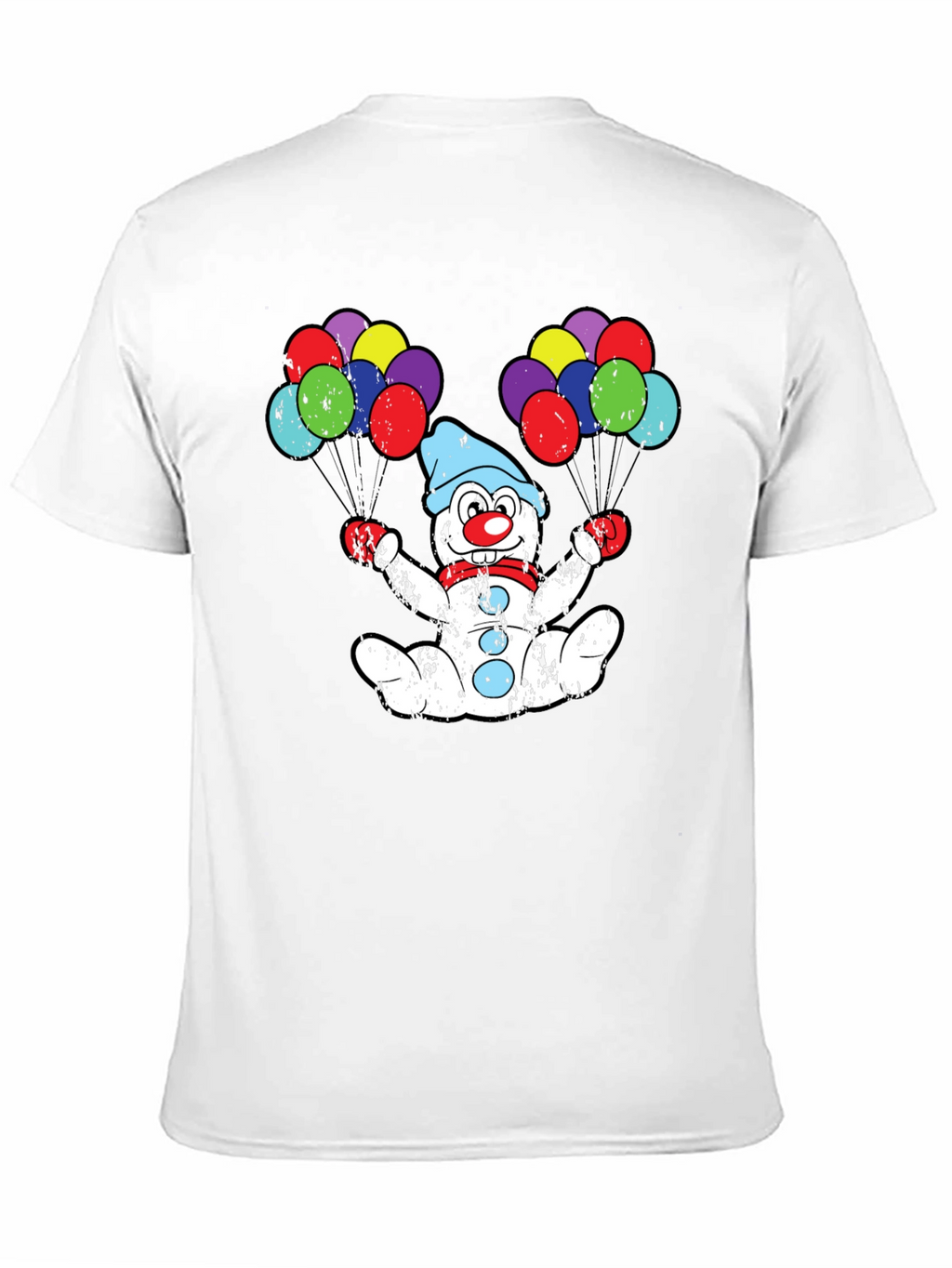 Clown Snowman T-Shirt with Balloons