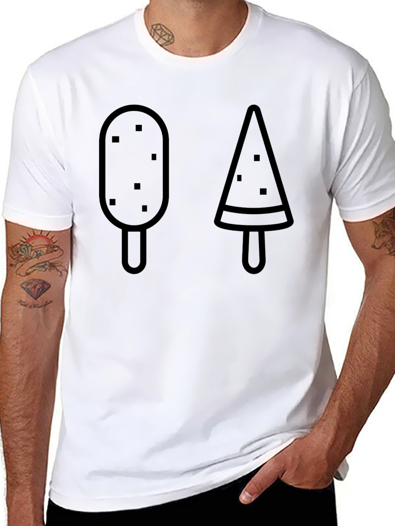 Popsicle Graphic Tee - Casual Black T-Shirt