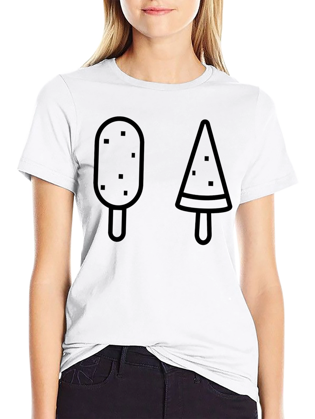 Popsicle Graphic Tee - Casual Black T-Shirt