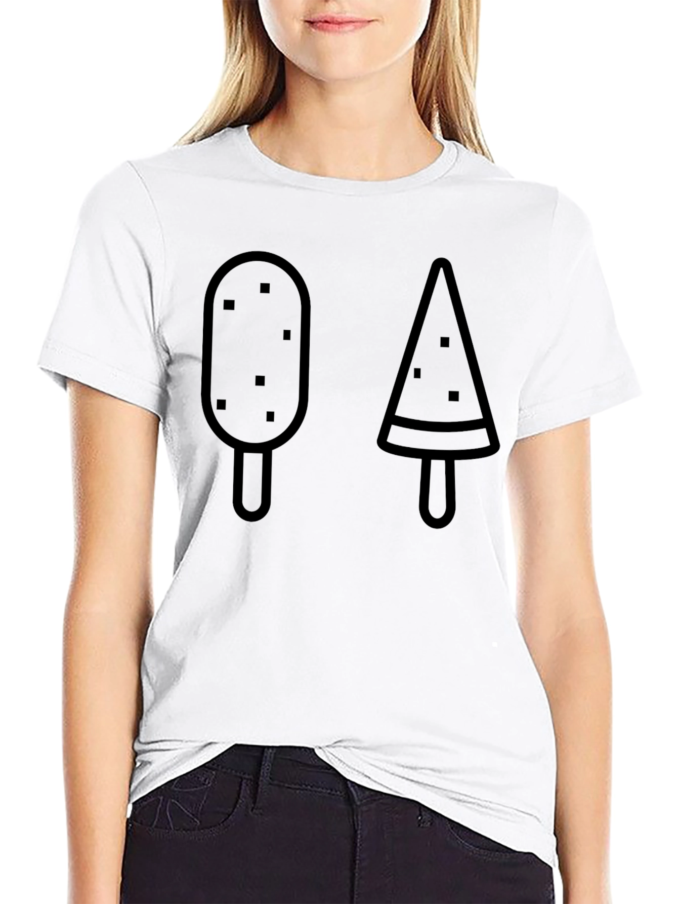 Popsicle Graphic Tee - Casual Black T-Shirt