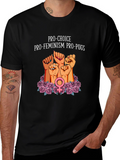 Pro-Choice Feminist Pug Graphic Tee