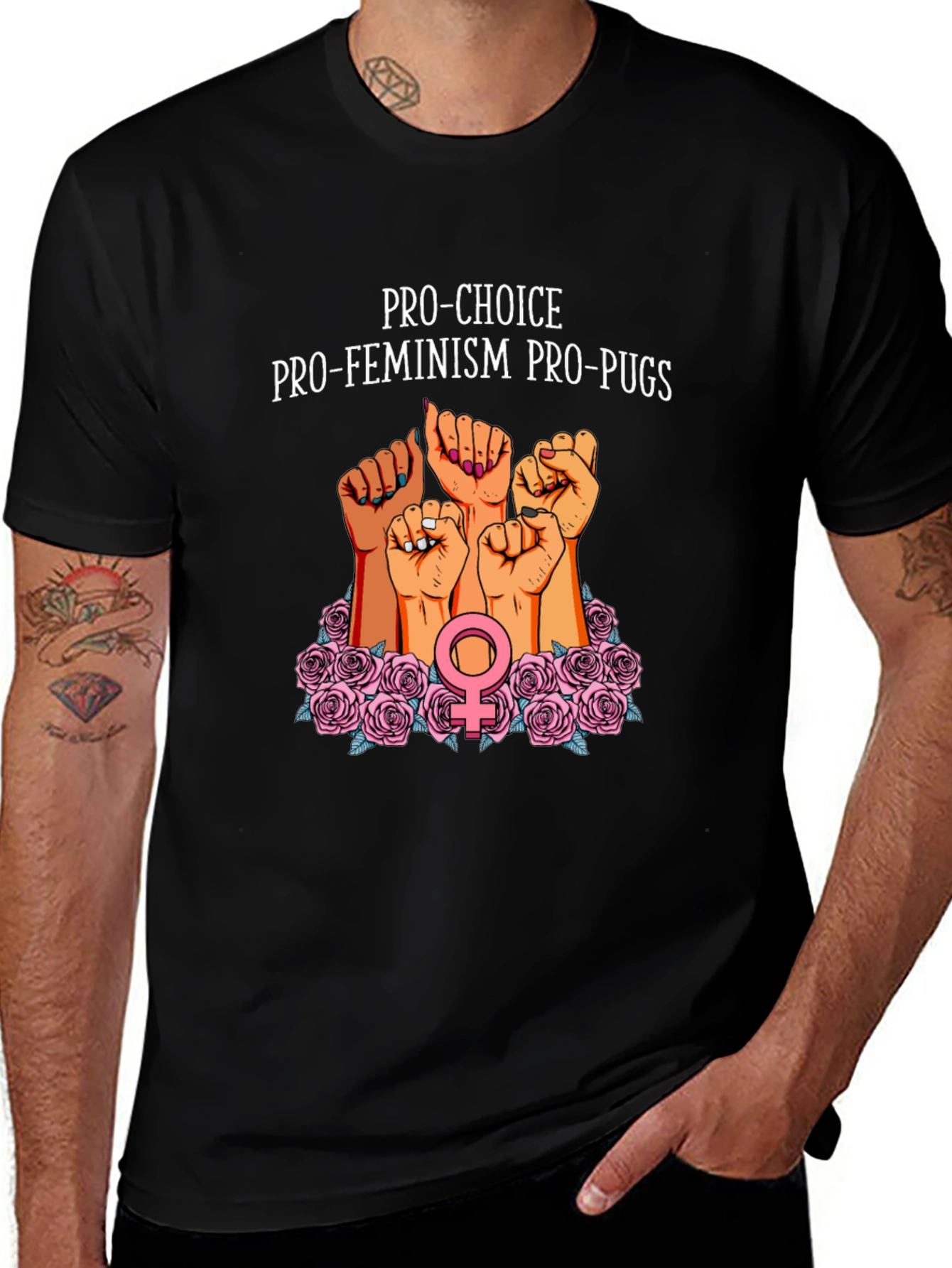 Pro-Choice Feminist Pug Graphic Tee
