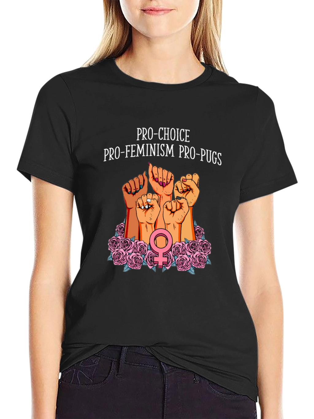 Pro-Choice Feminist Pug Graphic Tee