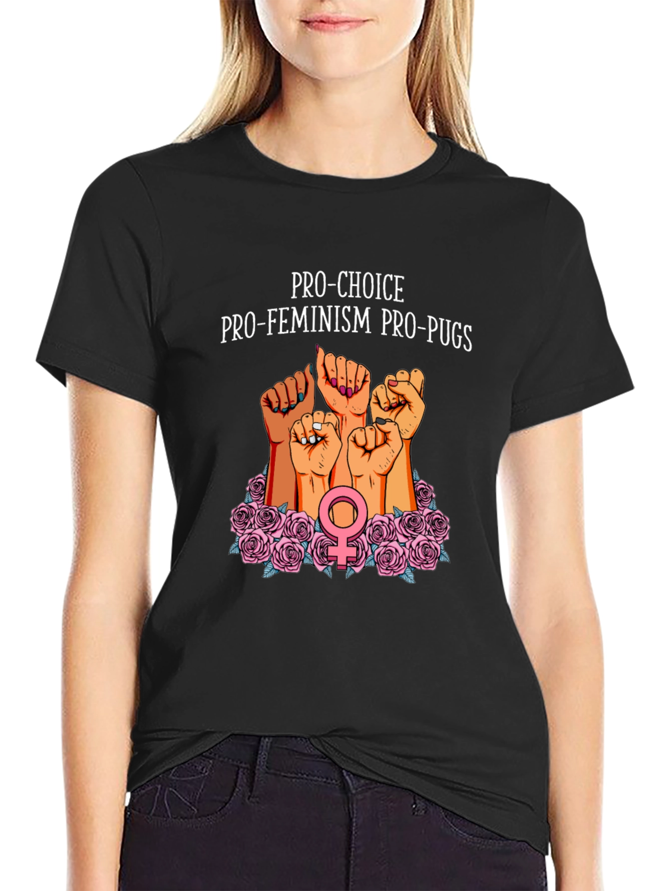 Pro-Choice Feminist Pug Graphic Tee
