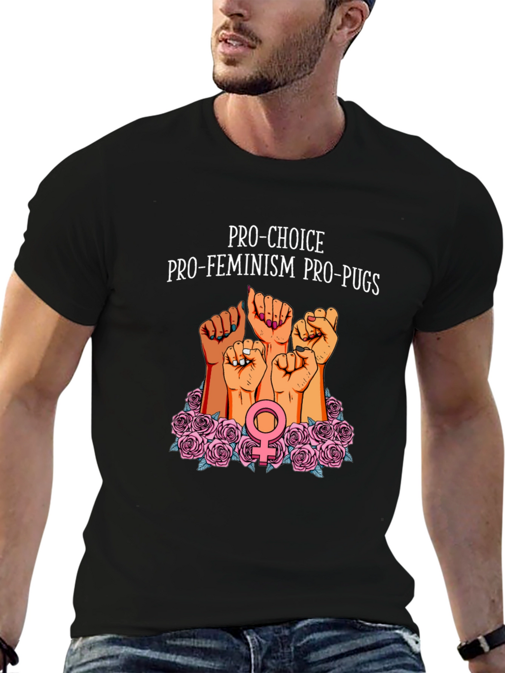 Pro-Choice Feminist Pug Graphic Tee