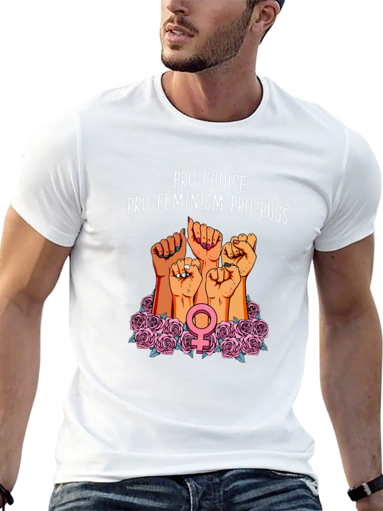 Pro-Choice Feminist Pug Graphic Tee