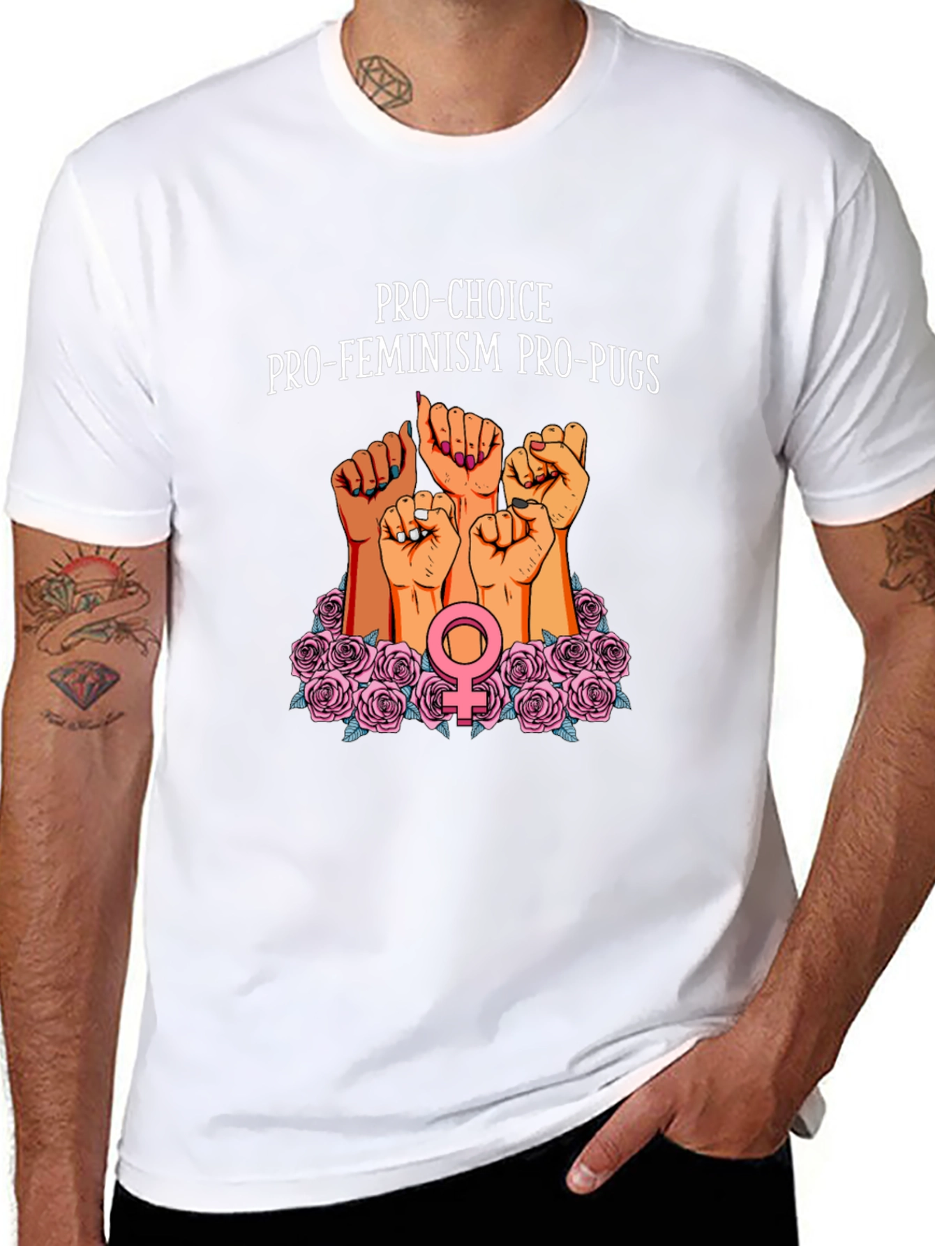 Pro-Choice Feminist Pug Graphic Tee