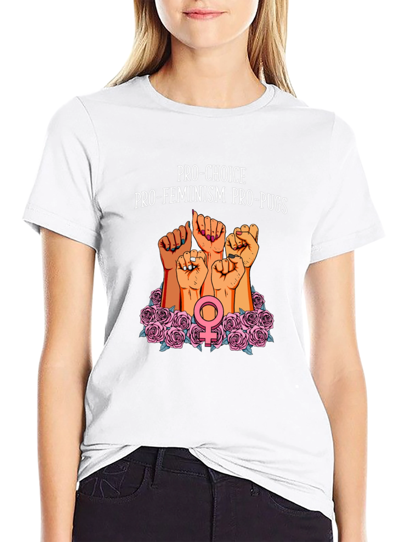 Pro-Choice Feminist Pug Graphic Tee