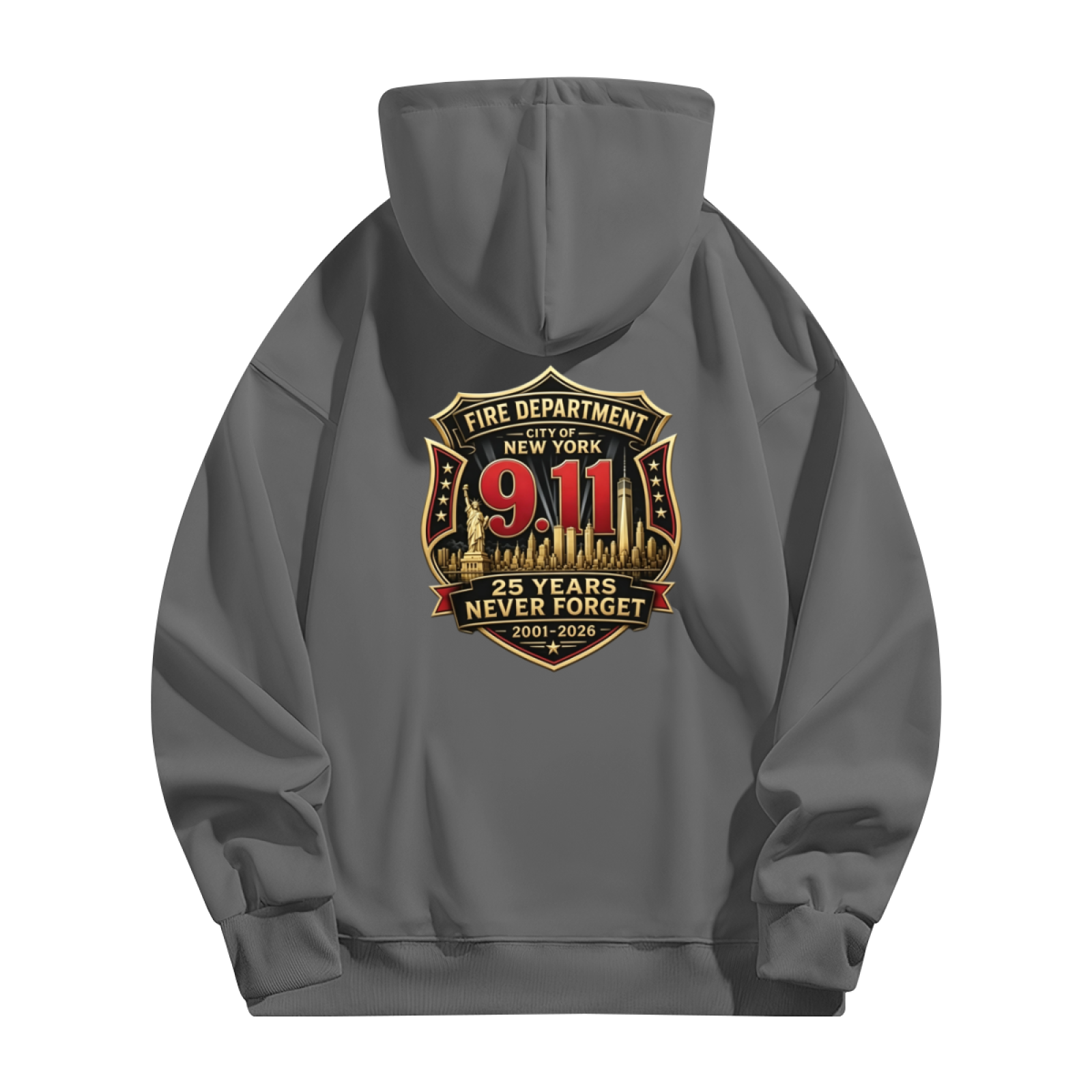 FDNY New York 9/11 25 Years Never Forget Commemorative Double?Sided Hoodie