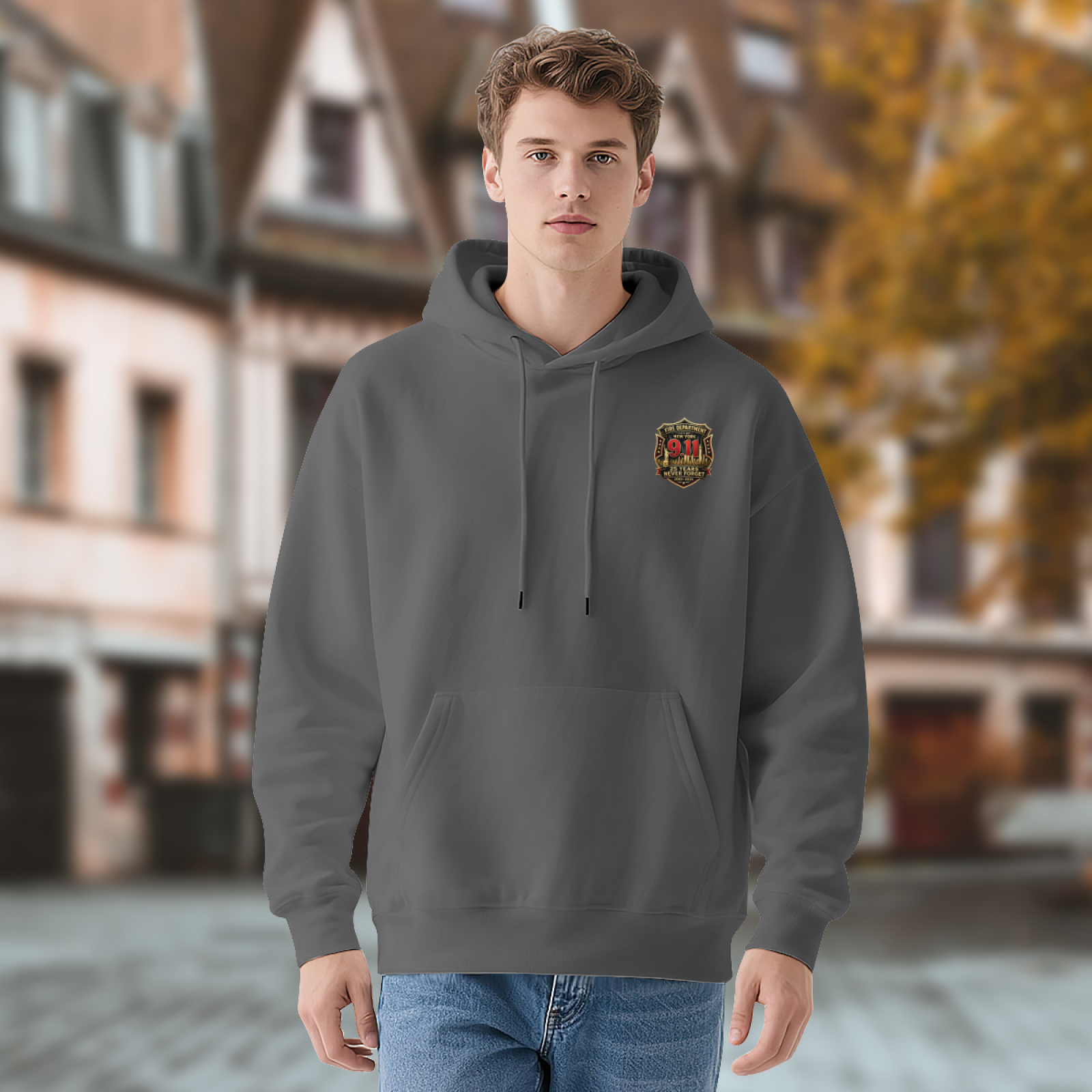 FDNY New York 9/11 25 Years Never Forget Commemorative Double?Sided Hoodie
