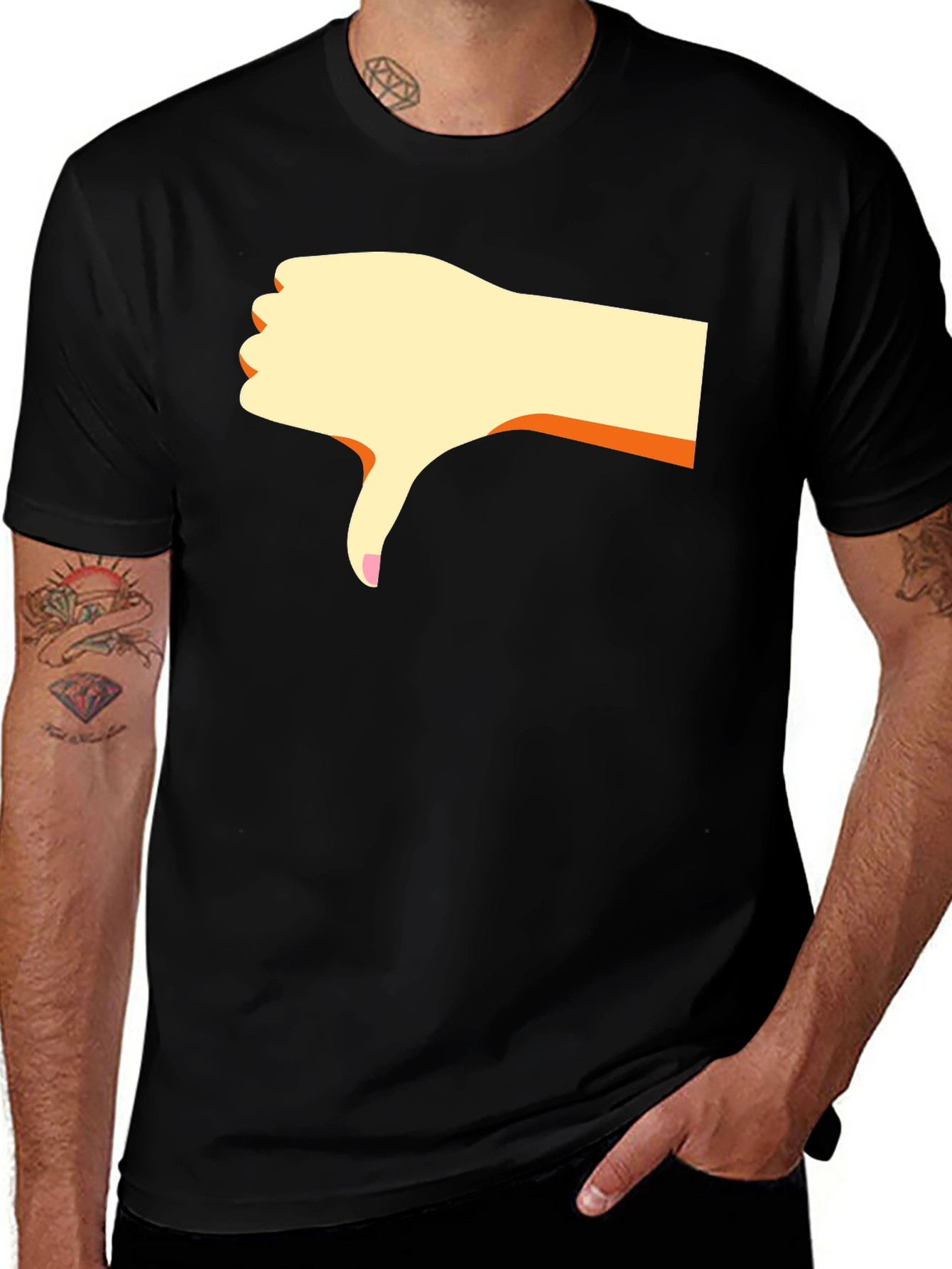 Dislike Hand Graphic Black T-Shirt