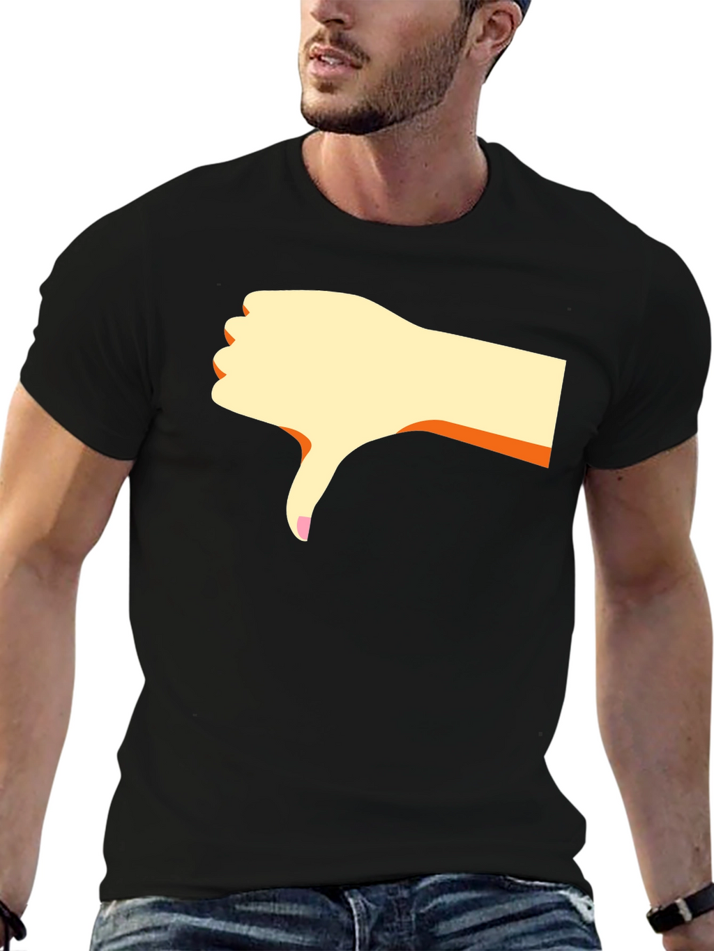 Dislike Hand Graphic Black T-Shirt