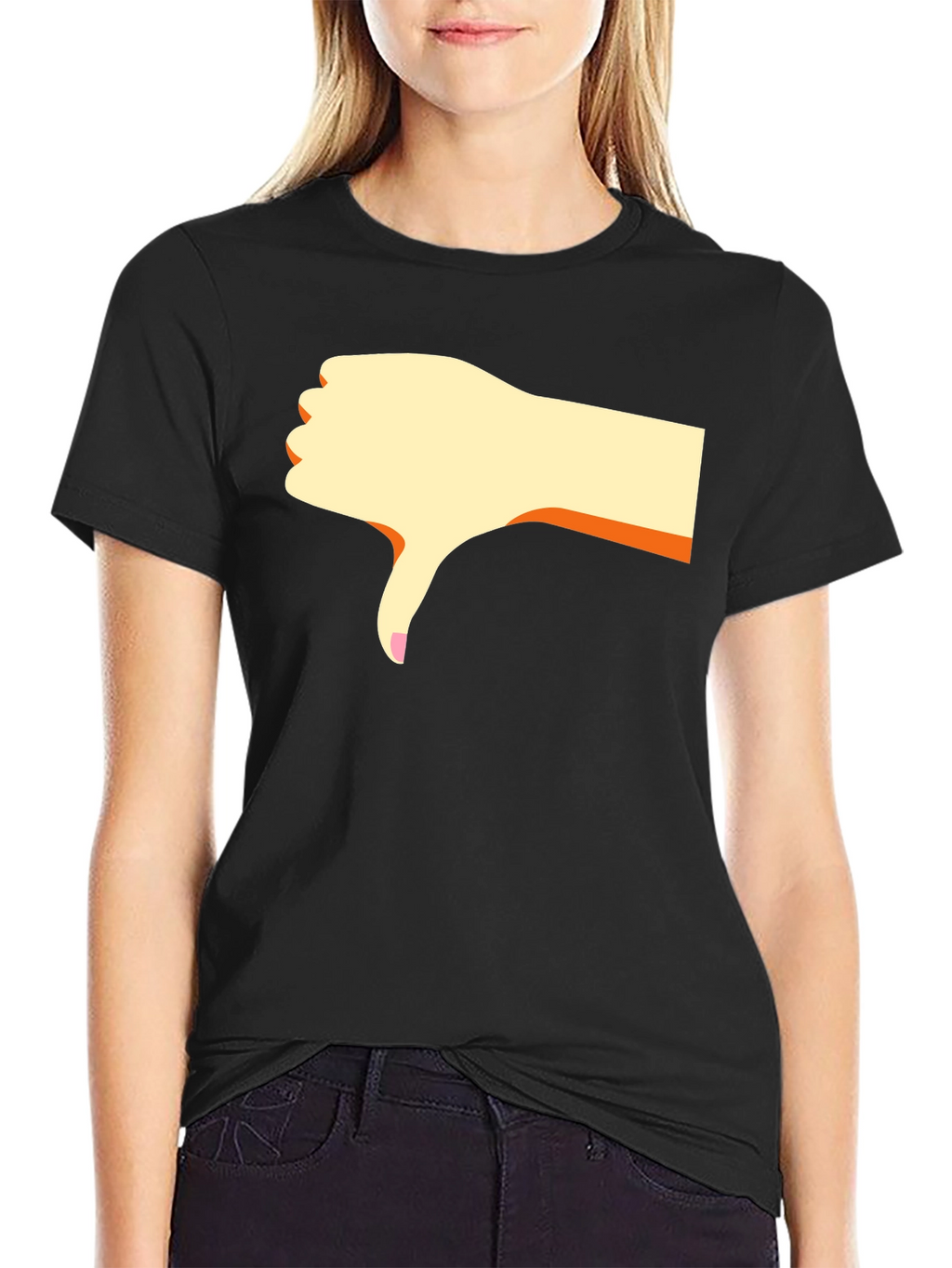 Dislike Hand Graphic Black T-Shirt