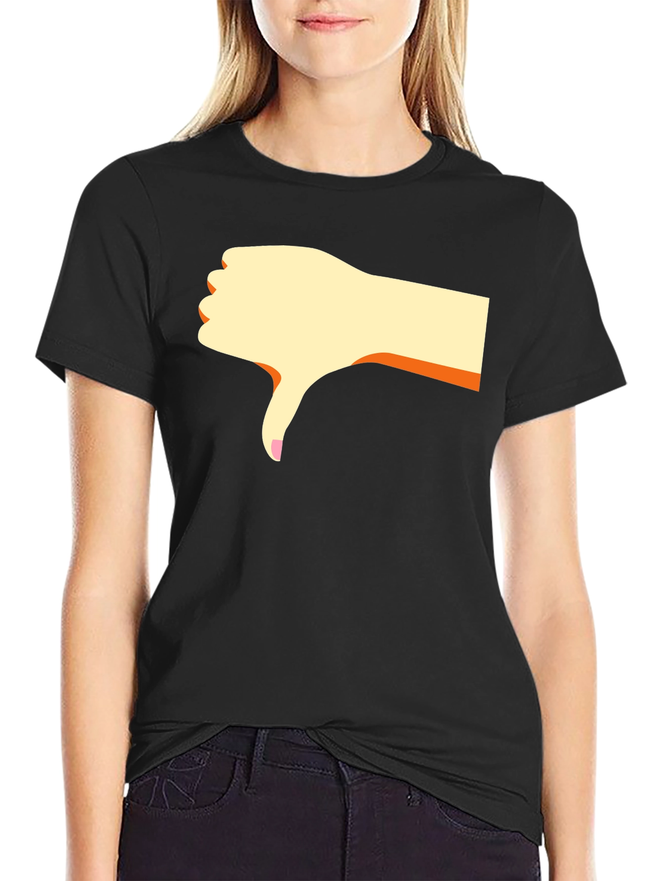 Dislike Hand Graphic Black T-Shirt