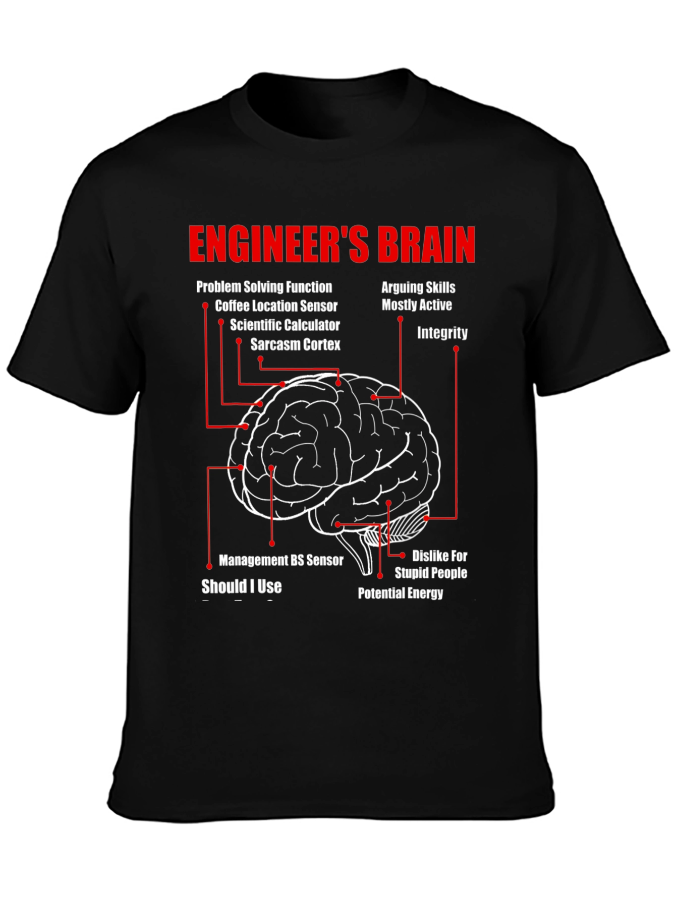 Engineers Brain T-Shirt - Funny Science Humor Tee
