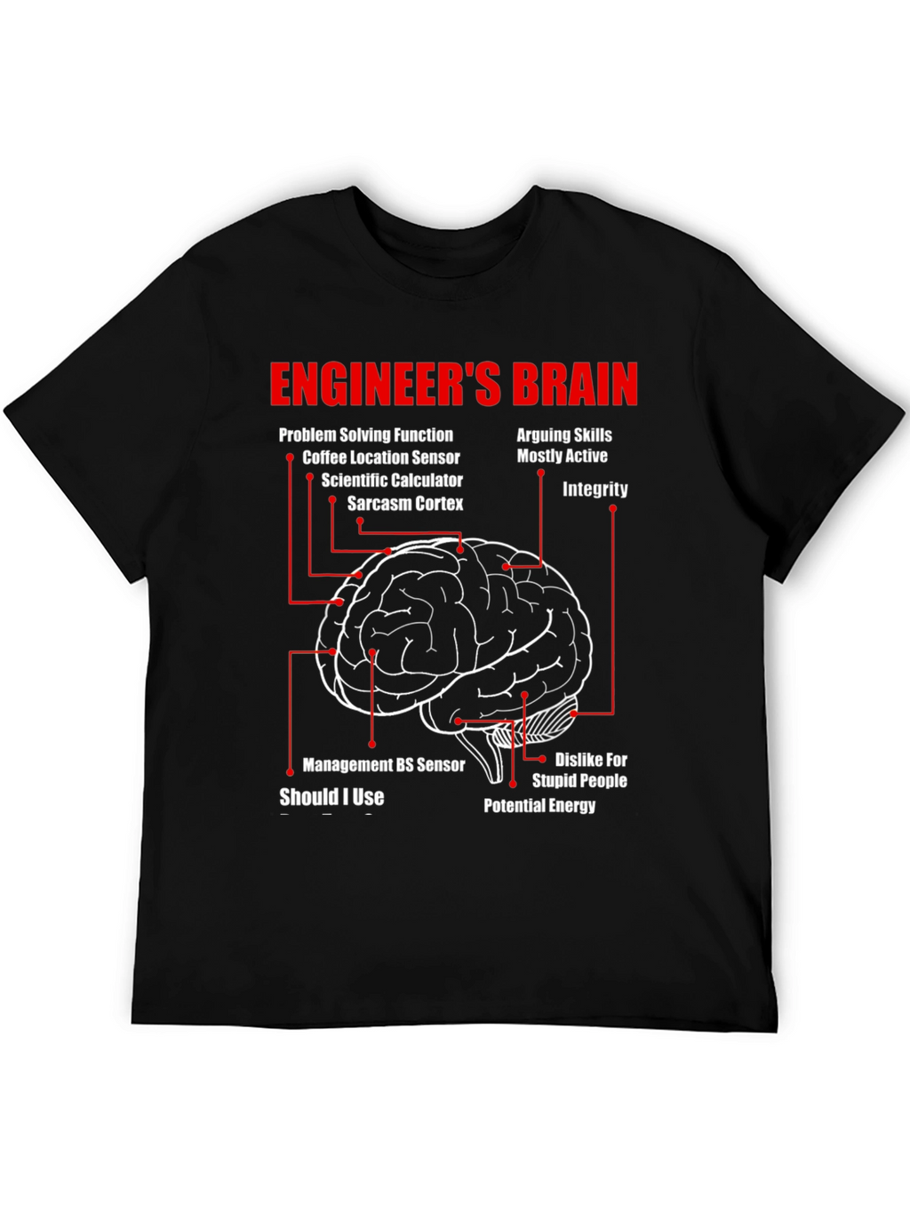 Engineers Brain T-Shirt - Funny Science Humor Tee