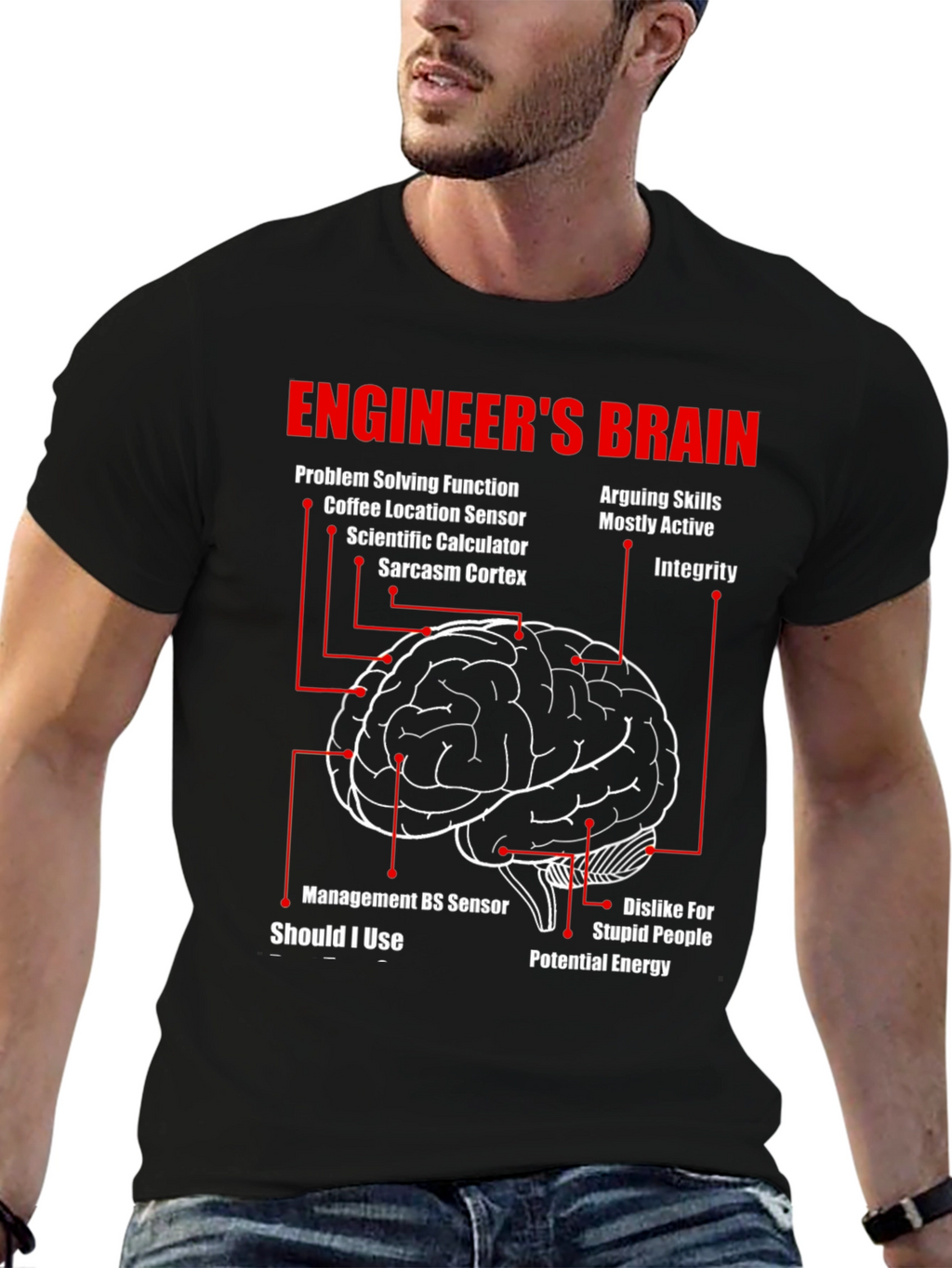 Engineers Brain T-Shirt - Funny Science Humor Tee