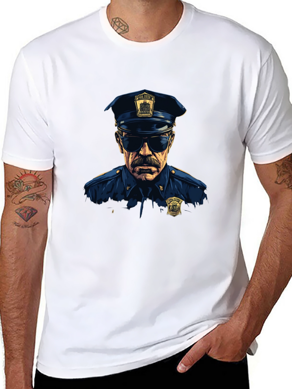 Cop Graphic T-Shirt - Cool Officer Design