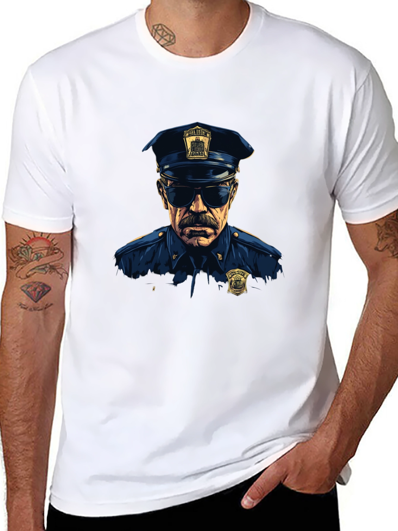 Cop Graphic T-Shirt - Cool Officer Design