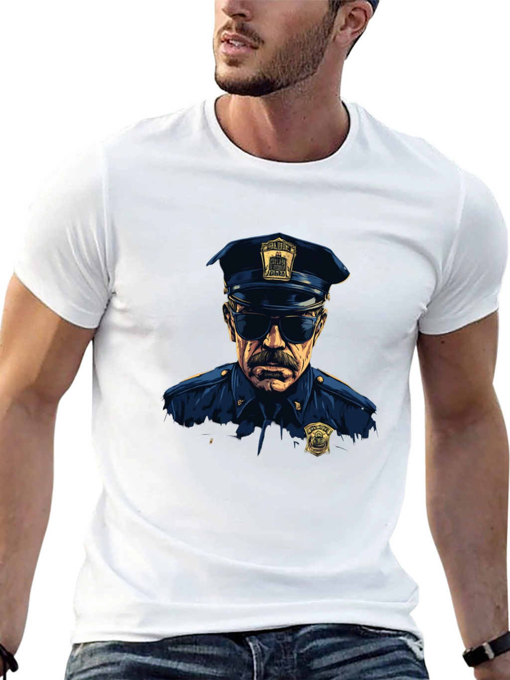 Cop Graphic T-Shirt - Cool Officer Design
