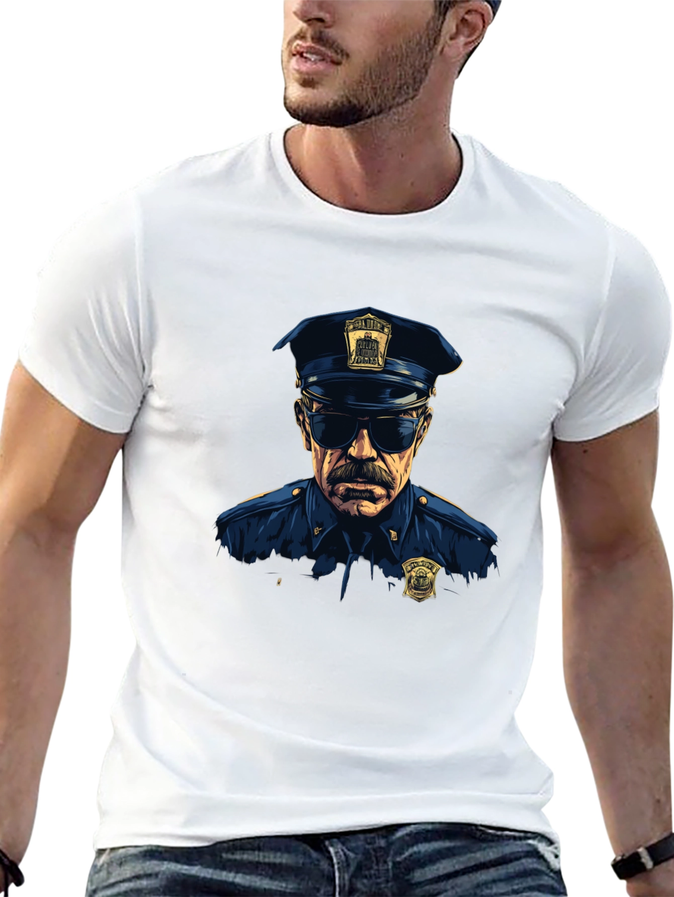Cop Graphic T-Shirt - Cool Officer Design