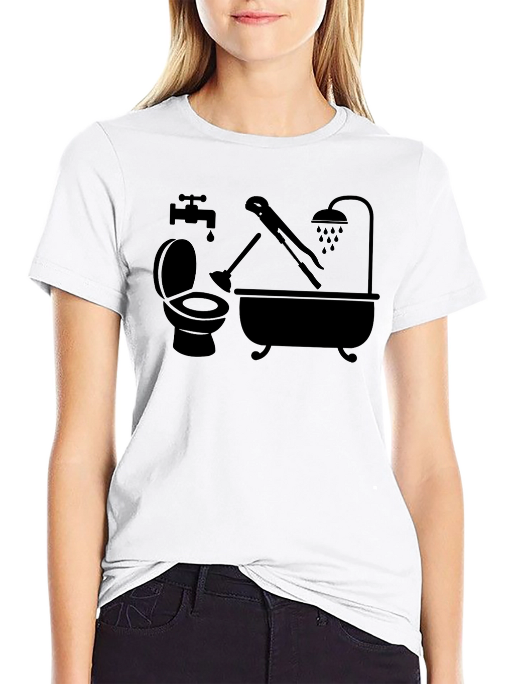 Plumbing Humor T-Shirt - Black Graphic Tee