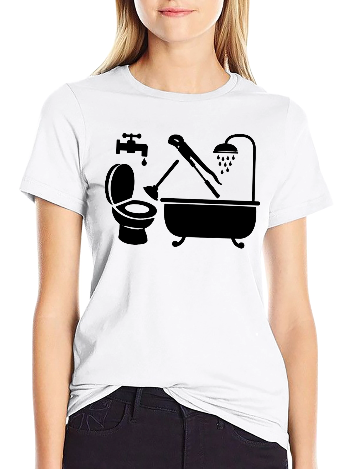 Plumbing Humor T-Shirt - Black Graphic Tee