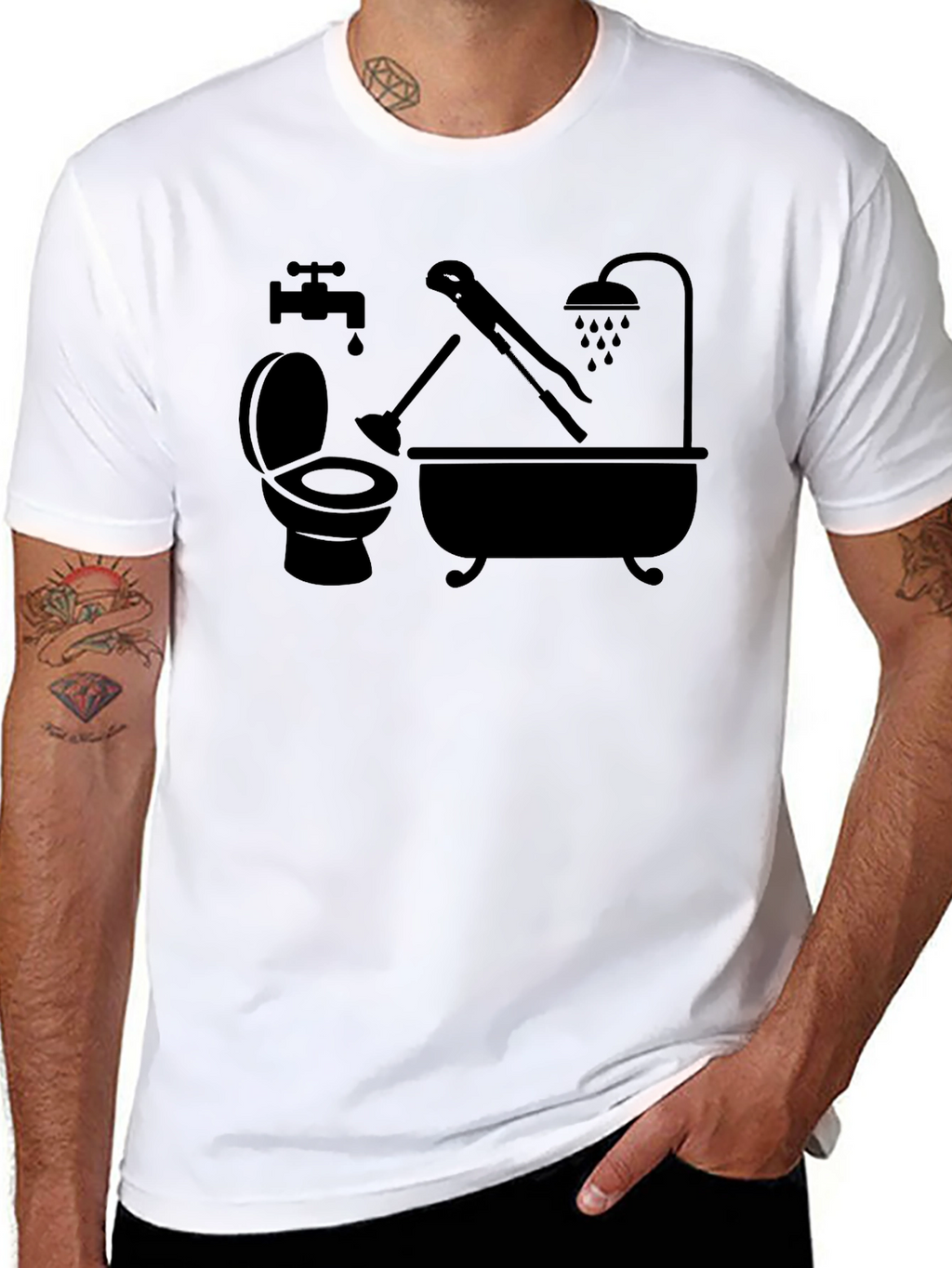 Plumbing Humor T-Shirt - Black Graphic Tee