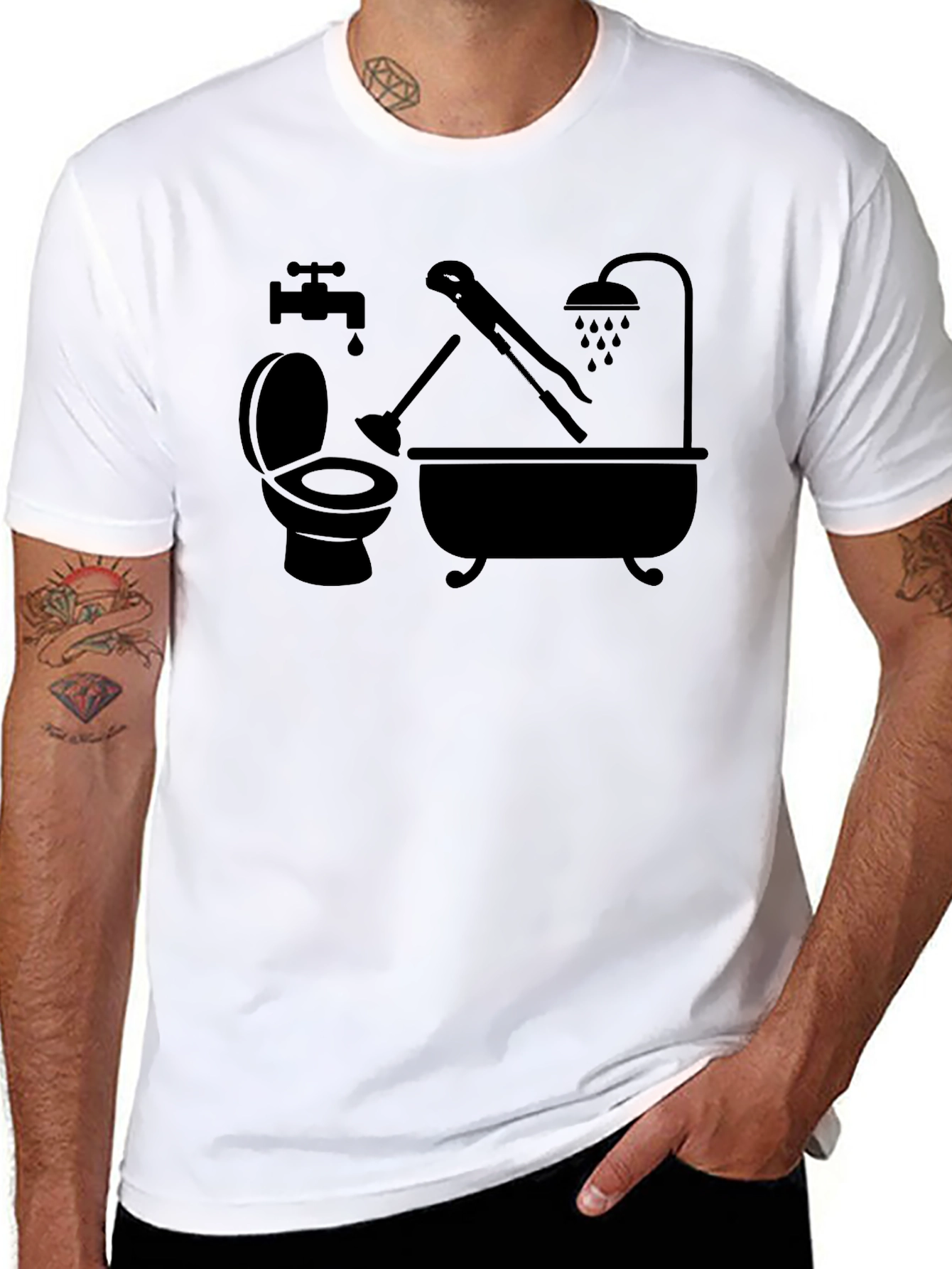 Plumbing Humor T-Shirt - Black Graphic Tee