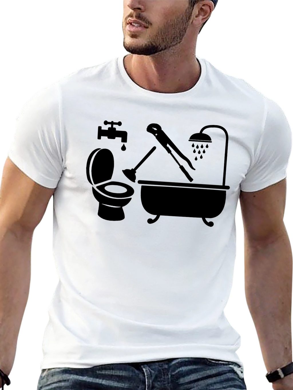 Plumbing Humor T-Shirt - Black Graphic Tee