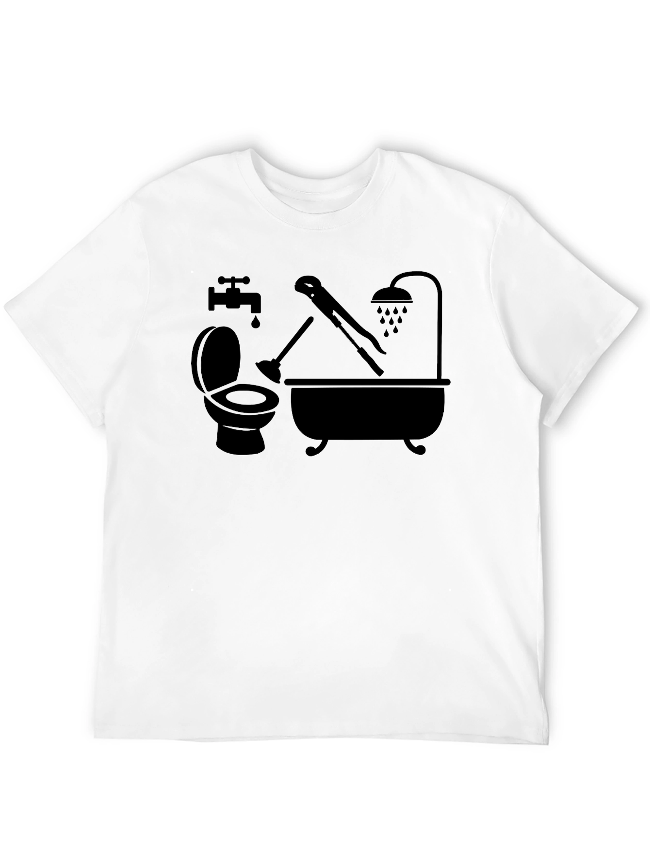 Plumbing Humor T-Shirt - Black Graphic Tee